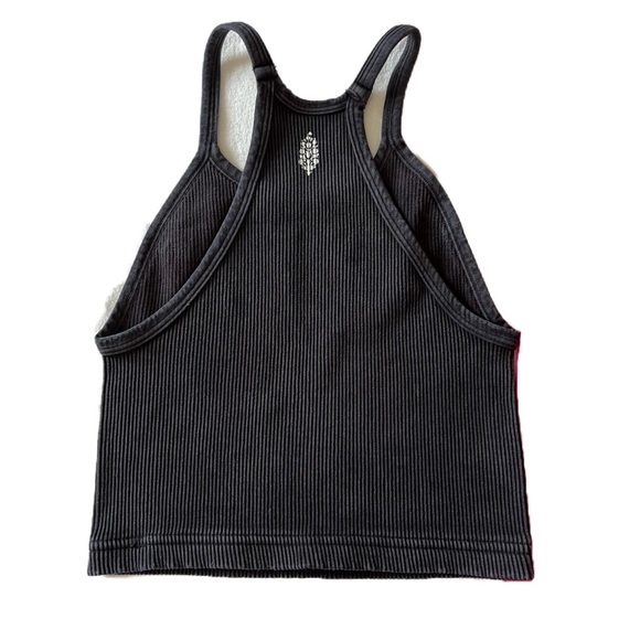 Free People Happiness Runs Crop Top in Washed Black - Picture 4 of 6